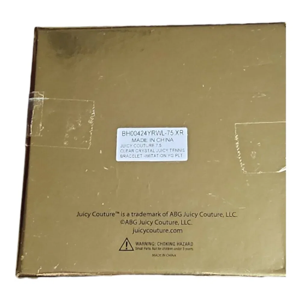 Juicy Couture NWT Crystal Tennis Bracelet with Signature Script Logo Charm - Picture 4 of 4